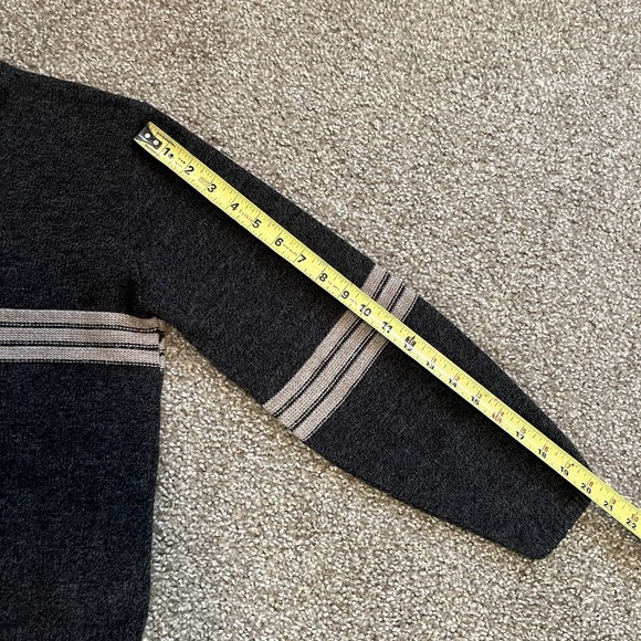 VTG Glory US Women's M Cropped Sweater Gray Rugby Stripe Retro 80's Preppy USA - Picture 6 of 8